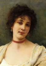 Eugene de Blaas - Peintures - Une dame élégante