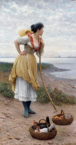 Eugene de Blaas - Bilder Gemälde - Daydreaming