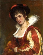 Eugene de Blaas  - paintings - Portrait of a Venetian Lady