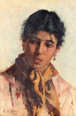 Eugene de Blaas - Peintures - Portrait de femme