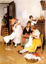 Eugene de Blaas - Bilder Gemälde - The New Suitor