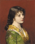 Eugene de Blaas  - paintings - The Yellow Shawl