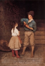 Eugene de Blaas - Bilder Gemälde - Zwei Kinder (Two Children)