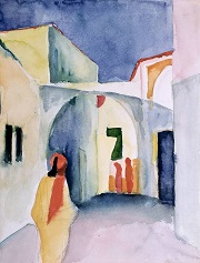 August Macke - Bilder Gemälde - Blick in eine Gasse