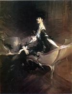 Giovanni Boldini - Peintures - Consuelo duchesse de Marlborough avec son fils Ivor Spencer Churchill