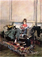 Giovanni Boldini - Peintures - Jours pacifiques (la leçon de musique)