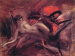 Giovanni Boldini  - Peintures - Nu allongé 