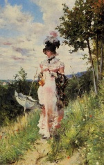 Giovanni Boldini  - Peintures - La Promenade d'été