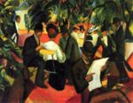 August Macke - Peintures - Terrasse de restaurant