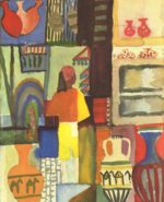 August Macke - paintings - Haendler mit Kruegen