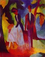 August Macke - Bilder Gemälde - Leute am blauen See