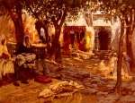 Frederick Arthur Bridgman - Bilder Gemälde - An Eastern Courtyard