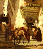 Frederick Arthur Bridgman - Peintures - Près de la Kasbah