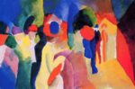 August Macke - Bilder Gemälde - Mit gelber Jacke