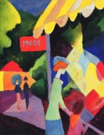 August Macke - Peintures - Vitrine de Mode