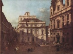 Bernardo Bellotto - Bilder Gemälde - Universitätsplatz Wien mit Aula und Jesuitenkirche