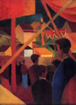 August Macke  - Bilder Gemälde - Seiltänzer