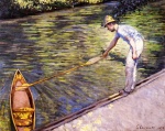 Gustave Caillebotte - Peintures - Plaisancier tirant sur son périssoire