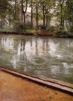 Gustave Caillebotte - Peintures - La rivière Yerres sous la pluie (rive sous la pluie)