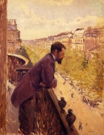 Gustave Caillebotte  - Bilder Gemälde - The Man on the Balcony