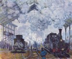 Claude Monet - Bilder Gemälde - Bahnhof Saint Lazare in Paris (Ankunft eines Zuges)