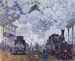 Claude Monet - paintings - The Gare Saint Lazare, Arrival Of A Train