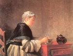 Jean Simeon Chardin - Peintures - Dame prenant le thé