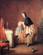 Jean Baptiste Siméon Chardin  - Peintures - La coiffeuse