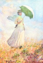 Claude Monet - Bilder Gemälde - Dame mit Sonnenschirm