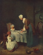 Jean Baptiste Siméon Chardin  - Peintures - La prière avant le repas