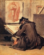 Jean Baptiste Siméon Chardin  - Peintures - Etudiant en train de dessiner