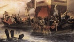 Paul Delaroche - Peintures - La barge du cardinal de Richelieu sur le Rhône