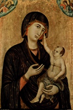 Bild:Thronende Madonna und zwei Engel