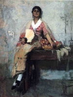 Frank Duveneck - paintings - Flower Girl