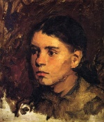 Frank Duveneck - Peintures - Tête de jeune fille