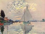 Claude Monet  - Bilder Gemälde - Segelboot in Le Petit Gennevilliers