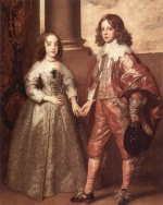 Anthonis van Dyck - Bilder Gemälde - Portrait des Wilhelm von Oranien als Prinz mit seiner zukünftigen Braut Maria Stuart