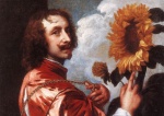 Anthonis van Dyck  - Bilder Gemälde - Selbstportrait mit einer Sonnenblume