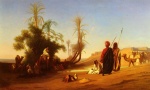 Charles Théodore Frère - Peintures - Halte dans l'oasis