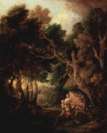 Thomas Gainsborough - Bilder Gemälde - Pfeiferauchender Bauer vor der Hüttentür
