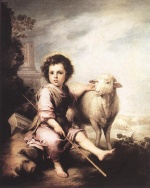 Bartolome Esteban Perez Murillo - Bilder Gemälde - Christ the Good Shepherd