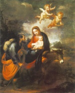 Bartolome Esteban Perez Murillo - paintings - Flight into Egypt