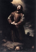 Bartolome Esteban Perez Murillo - paintings - St Francis of Assisi at Prayer