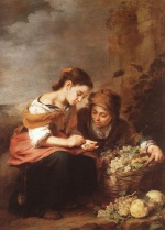 Bartolome Esteban Perez Murillo - Peintures - La petite marchande de fruits