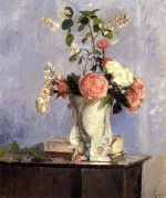 Camille  Pissarro  - Peintures - Bouquet de fleurs