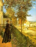 Camille  Pissarro  - Peintures - Louveciennes (la route de Versailles)