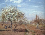 Camille Pissarro  - Peintures - Vergern in fleurs à Louveciennes