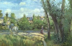 Camille  Pissarro  - paintings - Sunlight on the Road (Pontoise)