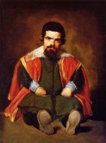 Diego Velazquez  - Bilder Gemälde - A Dwarf Sitting on the Floor
