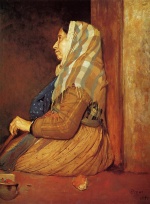 Edgar Degas  - paintings - A Roman Beggar Woman